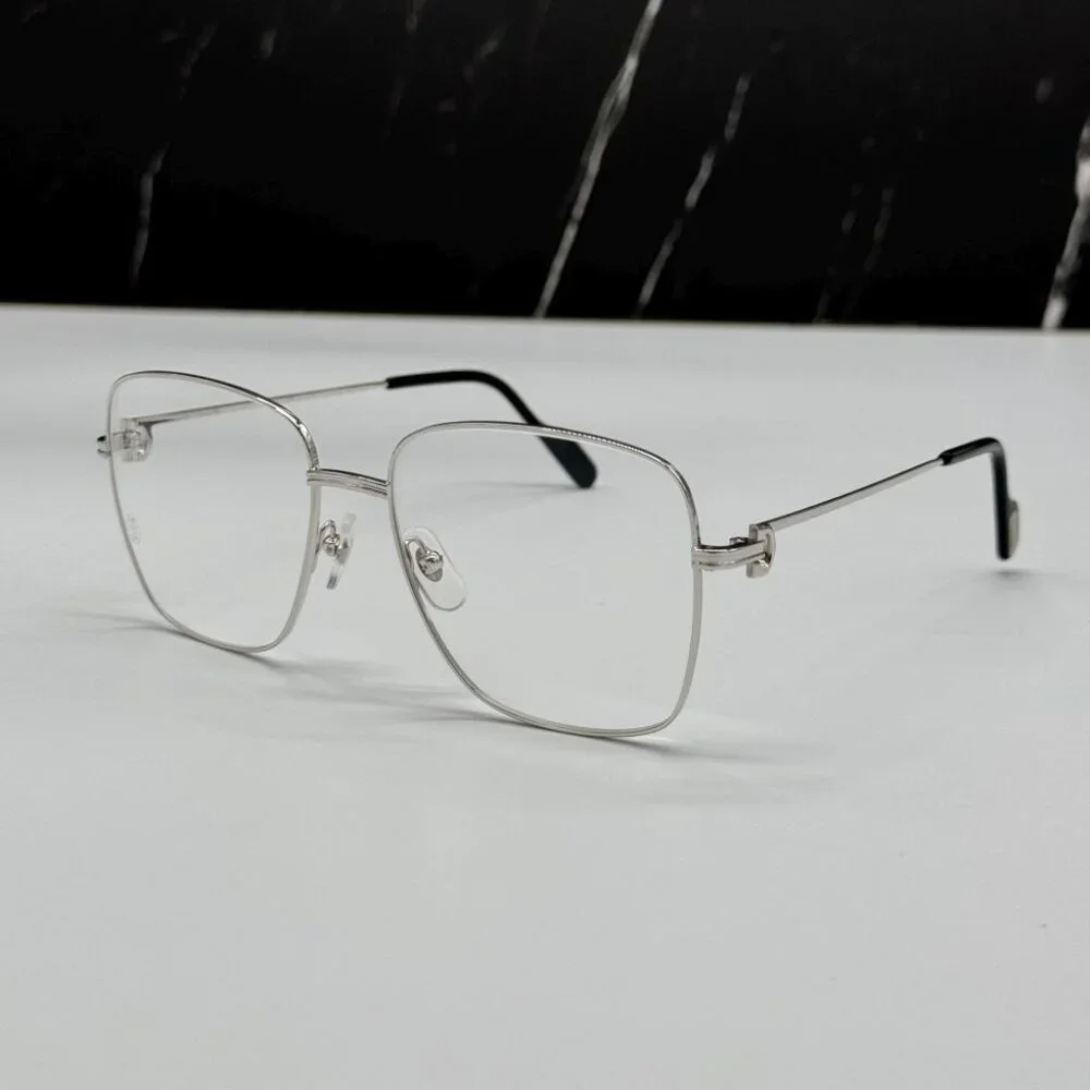 NEW CT0253O 001 CARTIER SILVER UNISEX CARTIER EYEGLASSES